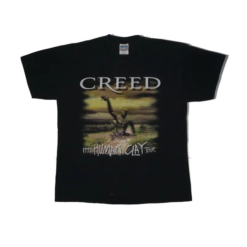 Vintage Creed band Human Clay 1999 Tour tshirt Creed Band Fan T-shirt, Vintage 90s style top clothing, Unisex graphic Streetwear shirts