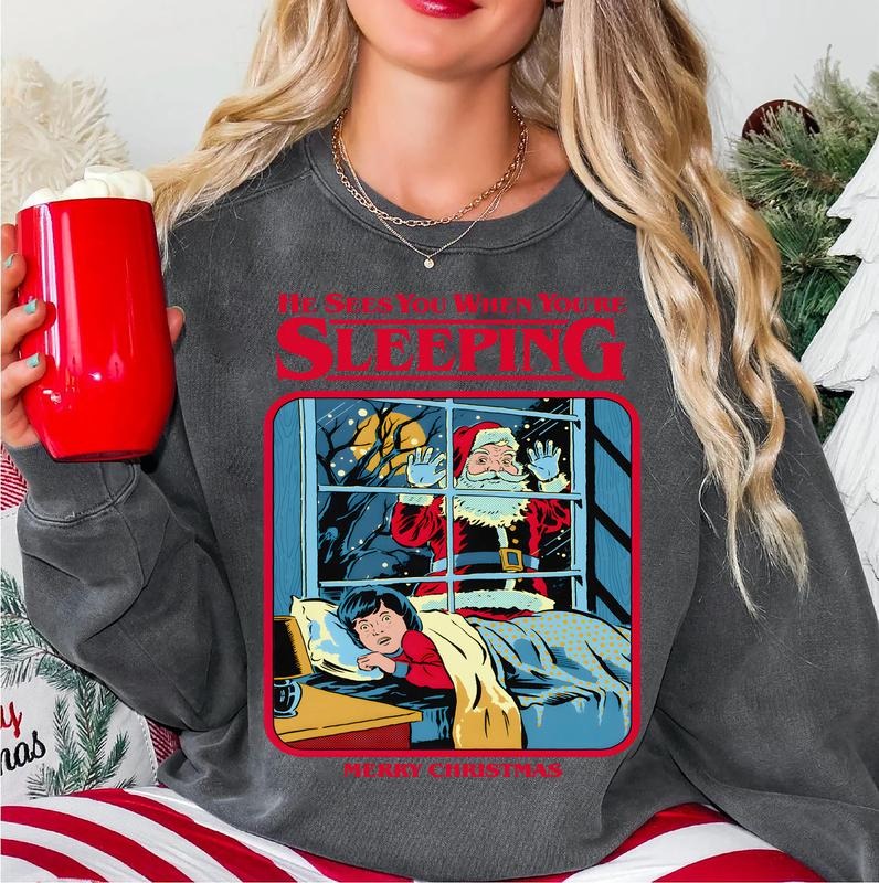Vintage Creepy Santa Claus Sweatshirt, Ugly Christmas Party Shirt, Retro 90s Graphic Sweatshirt, Retro Santa Shirt, 90s Christmas Sweatshirt