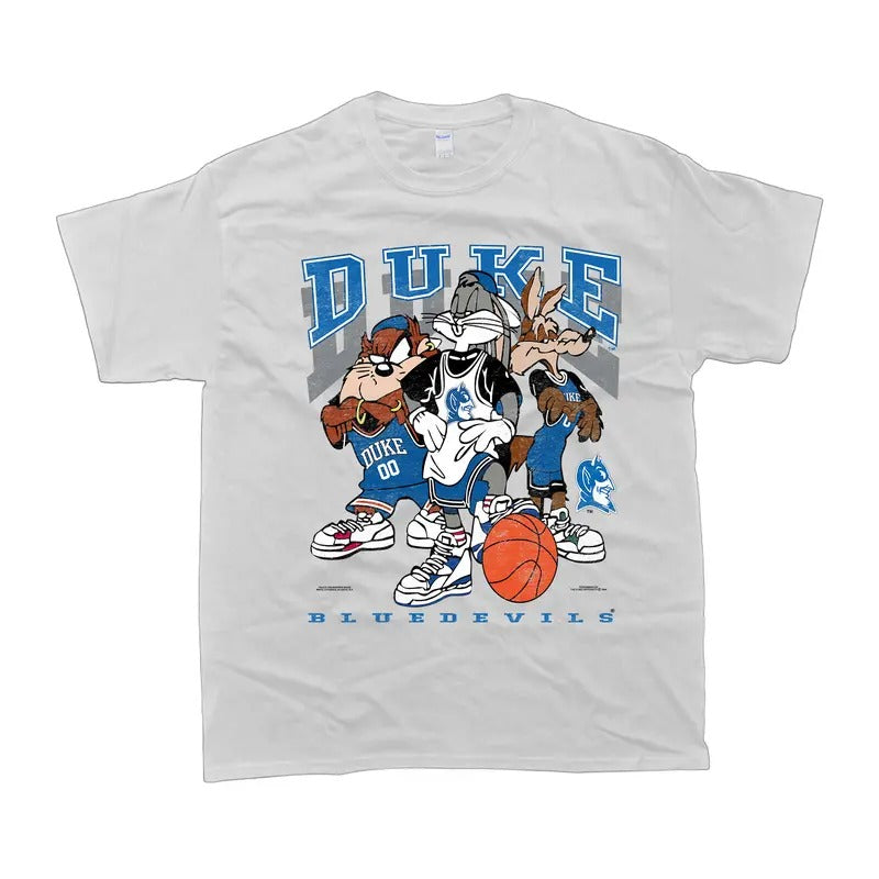 Vintage Duke Blue Devils Looney Tunes T shirt Graphic T-shirt Fitted Shirt