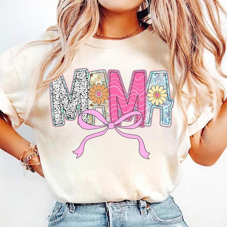 Vintage Floral Coquette Mama with Retro Flower Style for Mother's Day T-Shirt