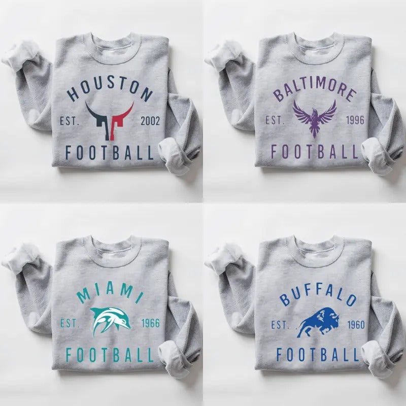 Vintage Football Sweatshirt, Football Crewneck Sweatshirt, Football Fan Gift, Unisex Sweatshirts