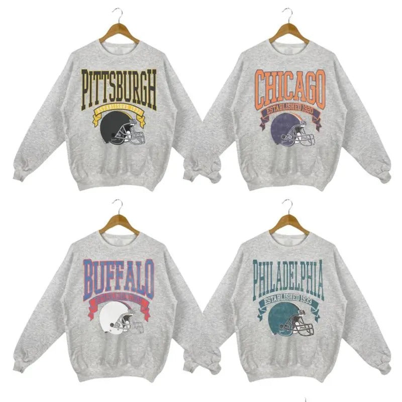 Vintage Football Sweatshirt, Hometown Pullover, City Football Retro Sweatshirt, Football Retro Sweatshirt, Football Throwback Sweatshirt, Unisex Sweatshirt