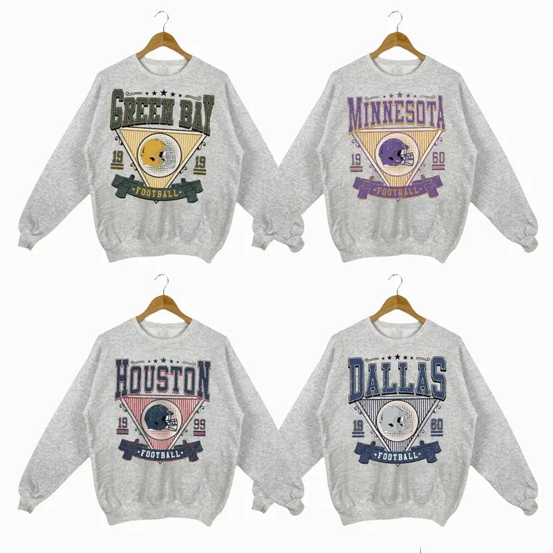 Vintage Football Sweatshirt, Retro Football Crewneck, Hometown Football Sweatshirt, Football Fan Gift, Unisex Sweatshirts Classic Cotton