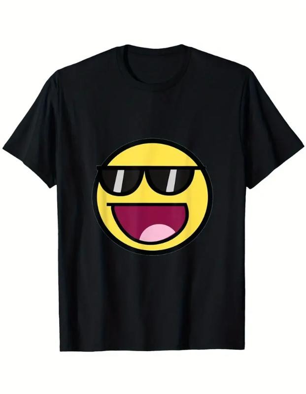 Vintage Funny Epic Face Graphic T-Shirt, Casual Unisex Tee, Trendy Meme Print, Comfortable Short Sleeve Shirt, Menswear Womenswear Top