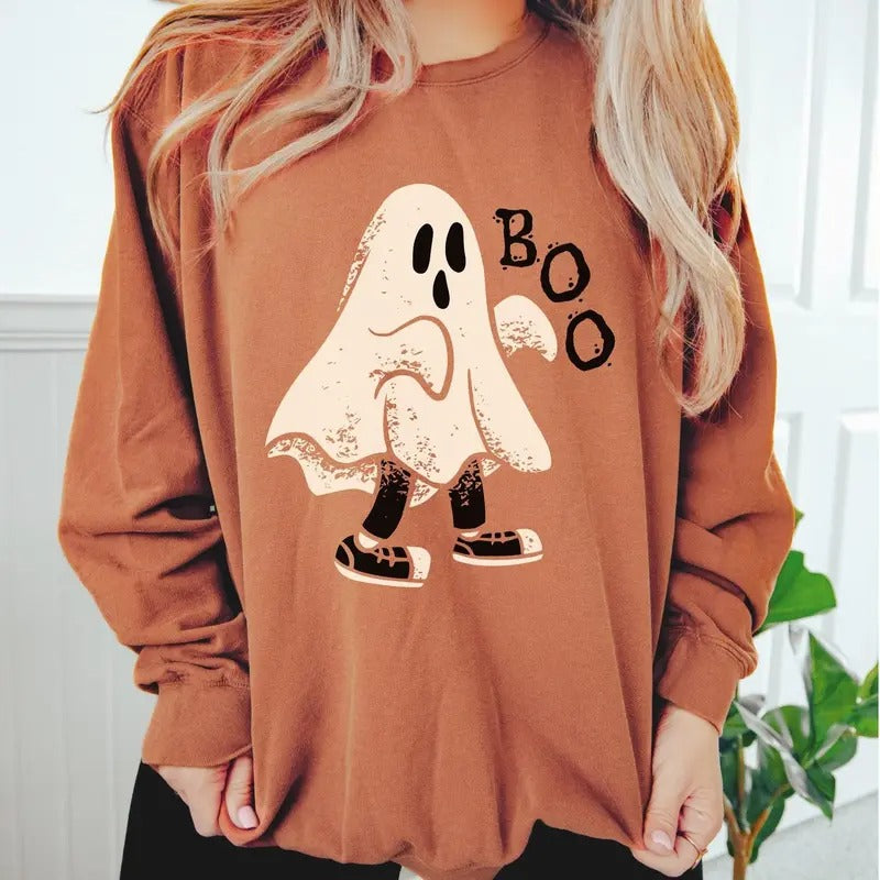 Vintage Ghost Sweatshirt, Retro Ghost Shirt, Boo Sweatshirt, LIGHTWEIGHT Sweatshirt, Fall Sweatshirt, Halloween Ghost Shirt