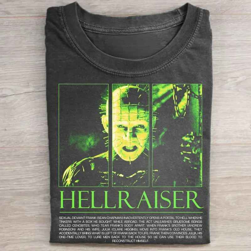 Vintage Hellraiser Movie Graphic Tee - Horror Movie Shirt - Pinhead Shirt - The Hell Priest Tee - Iconic Movie Shirt Menswear Top