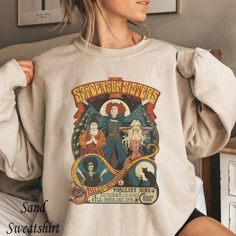Vintage Hocus Pocus Sweatshirt, Retro Sanderson Sisters T-shirt, 90s Halloween Movie Shirt