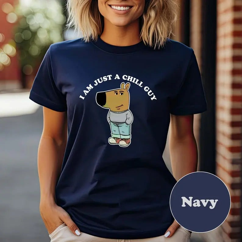 Vintage I'm Just A Chill Guy Tshirt, TikTok Meme Shirt,Chill Guy Trendy Meme Gift,Funny Viral Dog Cartoon Sweater,Funny Shirt Gift For Boyfriend