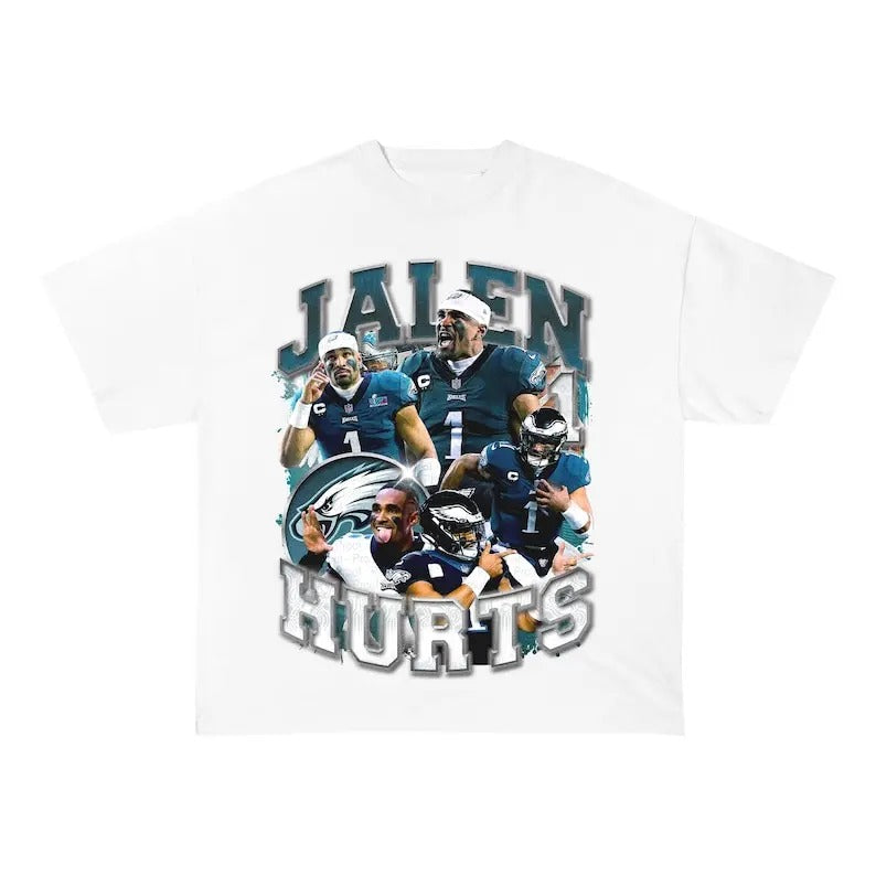 Vintage Jalen Hurts Shirt - Football T Shirt | Vintage Tee Graphic T-Shirt Sweatshirt Hoodie | Sport Tee - Gift For Fan