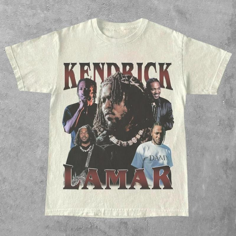 Vintage Kendrick Lamar T-shirt Streetwear Man Menswear Top