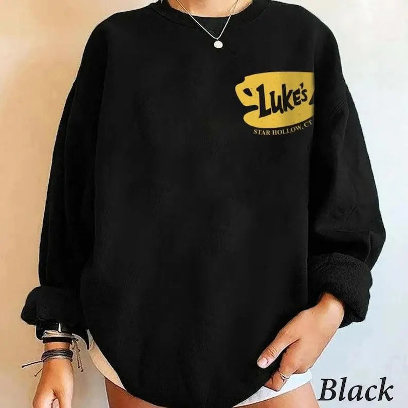 Vintage Luke's Diner Sweatshirt, Gilmore Girls Sweatshirt, Stars Hollow Sweatshirt, Gift For Her, Christmas Shirt Cotton Casual Sweatshirt, Hoodie, Sweatshirt hot trend 2025, Sweatshirt best selling, Sweatshirt hot tiktok