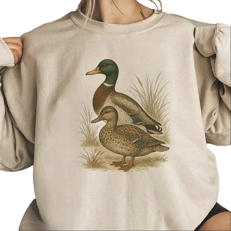 Vintage Mallard Duck Hunting Season Hoodie Unisex Sweatshirt T-shirt Cotton Pullover Womenswear