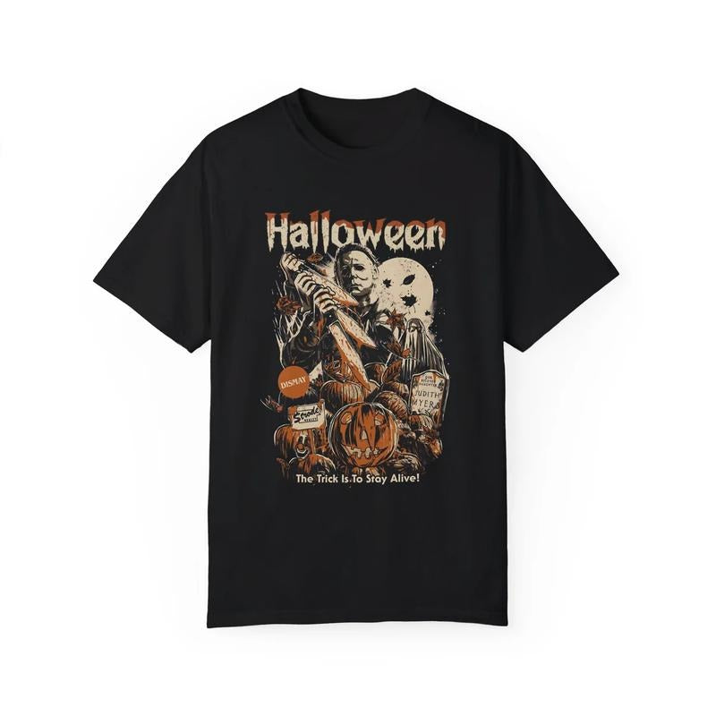 Vintage Michael Halloween Shirt, Myers Thriller Friday the 13th T-shirt, Vintage 90s style top clothing, Unisex graphic Streetwear shirts