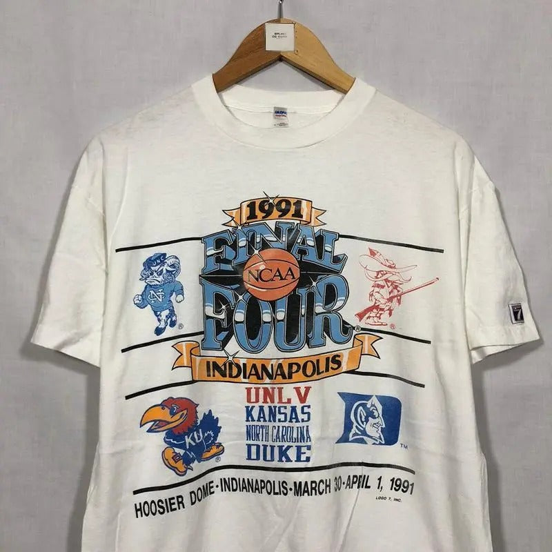 Vintage NCAA 1991s Final Four Indianapolis UNLV Tshirt Shortsleeve Top
