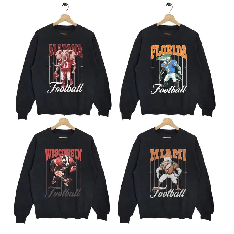 Vintage NCAA All Teams Sweatshirt, Vintage Graphic Tees, Crewnecks Sweatshirt, Football Fan Gift, For Men, For Women
