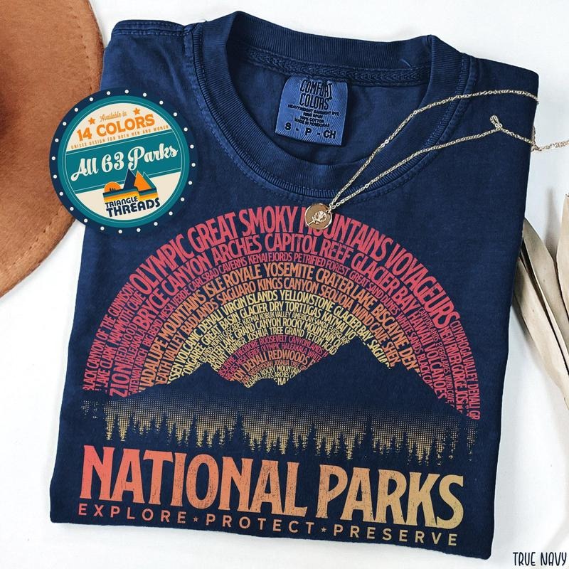 Vintage National Parks Shirt US National Park Gifts National Park Camping Gift Mountain Hiking Shirt Park Tee Outdoor Lover Adventure Shirt