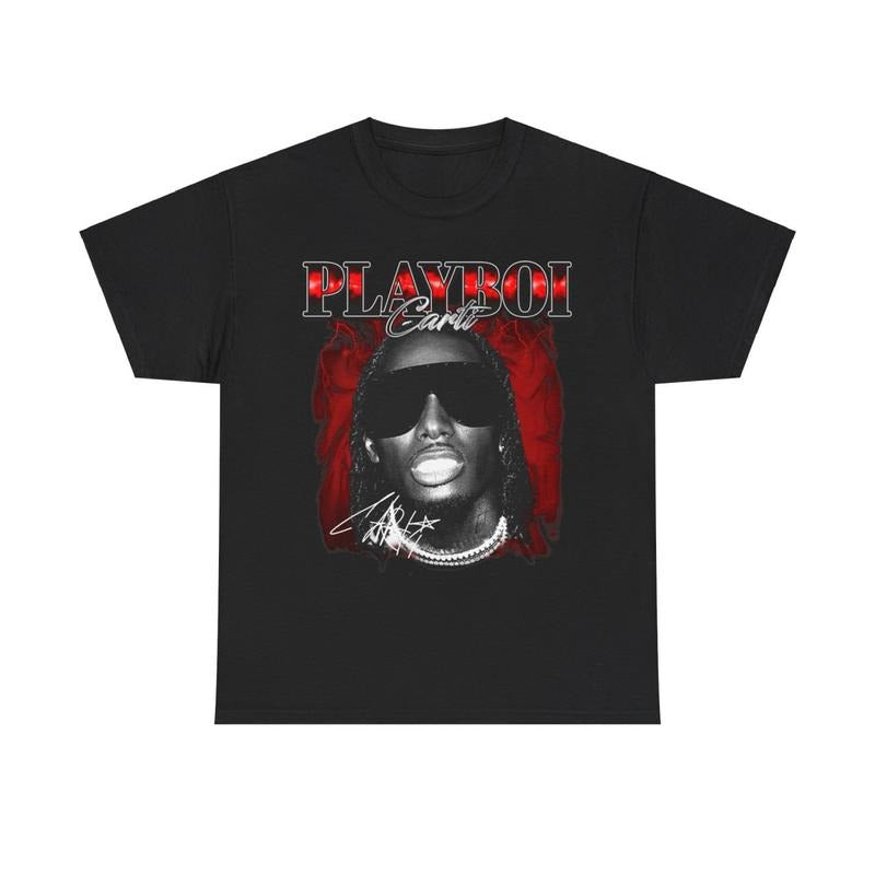 Vintage Rap Tee Hip Hop Style Red, Pl4yboi C4rti T-Shirt, Unisex Tee, Gift for Fan