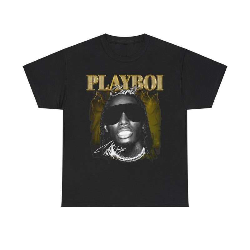 Vintage Rap Tee Hip Hop Style Yellow, Pl4yboi C4rti T-Shirt, Unisex Tee, Gift for Fan