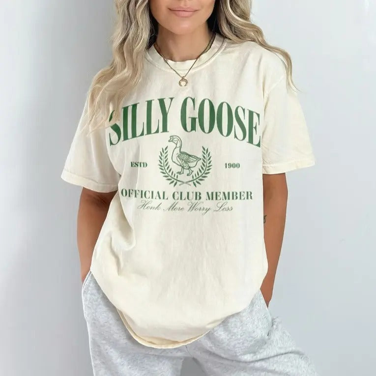 Vintage Silly Goose Club Graphic Tee, Silly Shirt, Funny Cowgirl Shirt, Funny Western Tee, Funny Graphic Tee, 90s Aesthetic Shirt, Sarcastic Quote Shirt, Gift for Her, Unisex Cotton Shirt For Men And Women