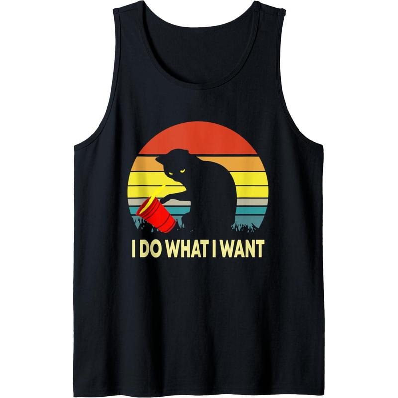 Vintage Sunset I Do What I Want Cat Tank Top Made in USA