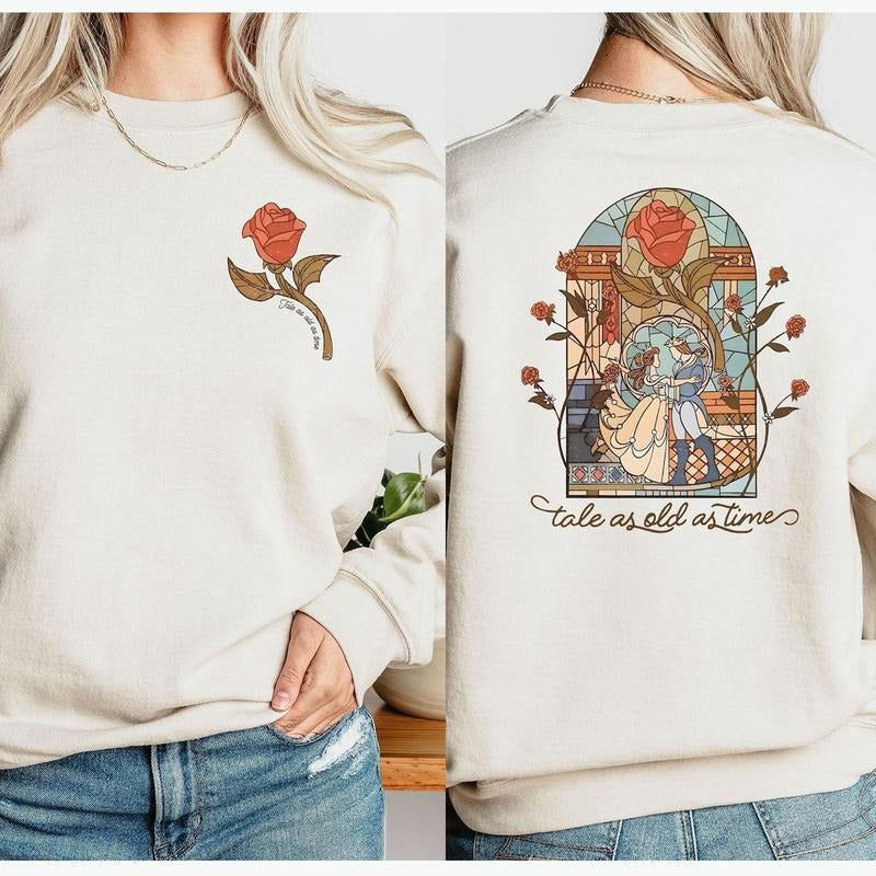 Vintage Tale As Old As Time Sweatshirt, Magic Princess Shirt, Beauty And The Beast Shirt, Gift for her Sweatshirt Hoodie