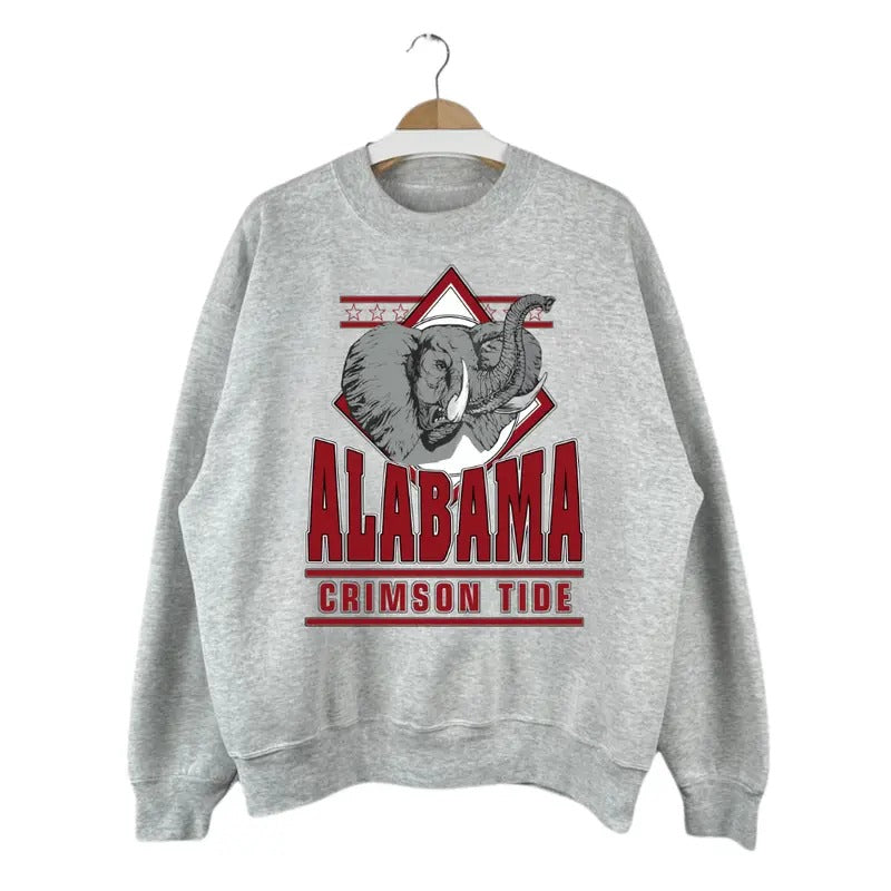 Vintage University of Alabama Crimson Roll Tide Sweatshirt, Classic Cotton Football Fan, Unisex Shirt