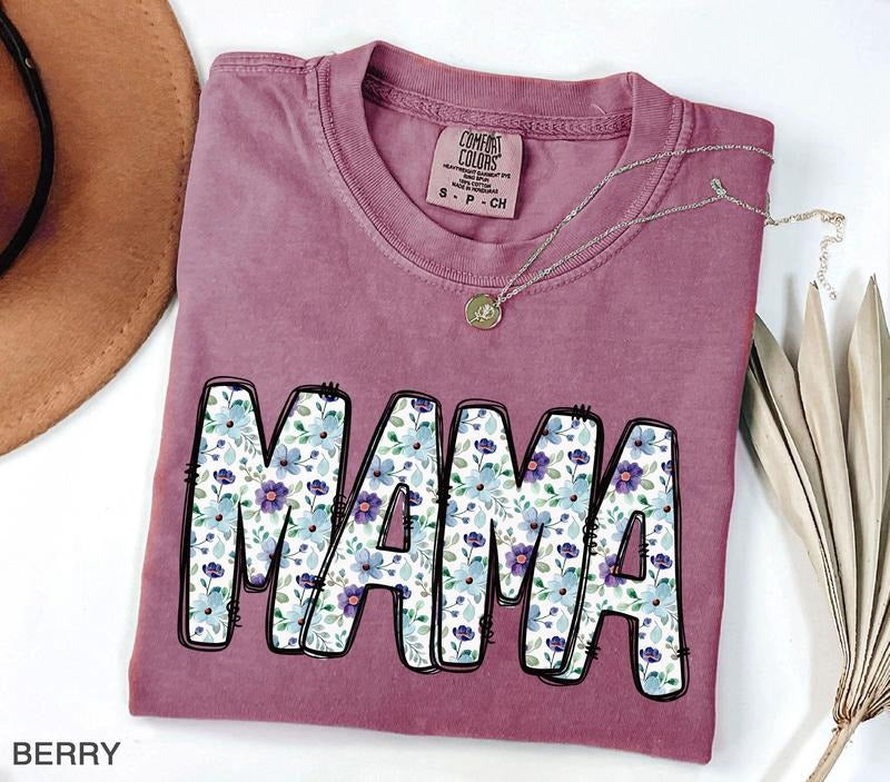 Vintage floral Mama t-shirt, Mama T-Shirt, Strong Woman Shirt, gift for mothers day, Mama tee, Graphic Tee, Women's T-Shirt