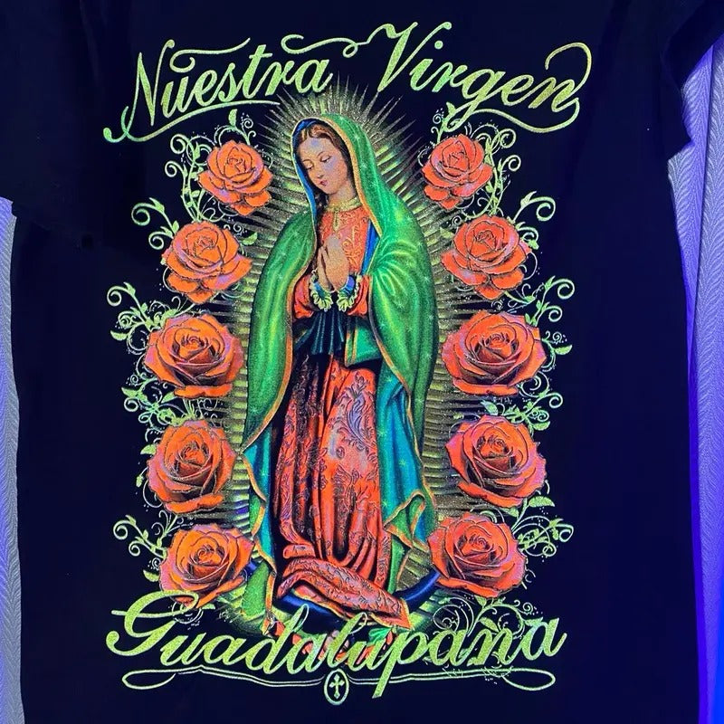 Virgencita doble vista T-shirt Man Tshirt Shortsleeve Hoodie, Sweatshirt | WearSparks.com