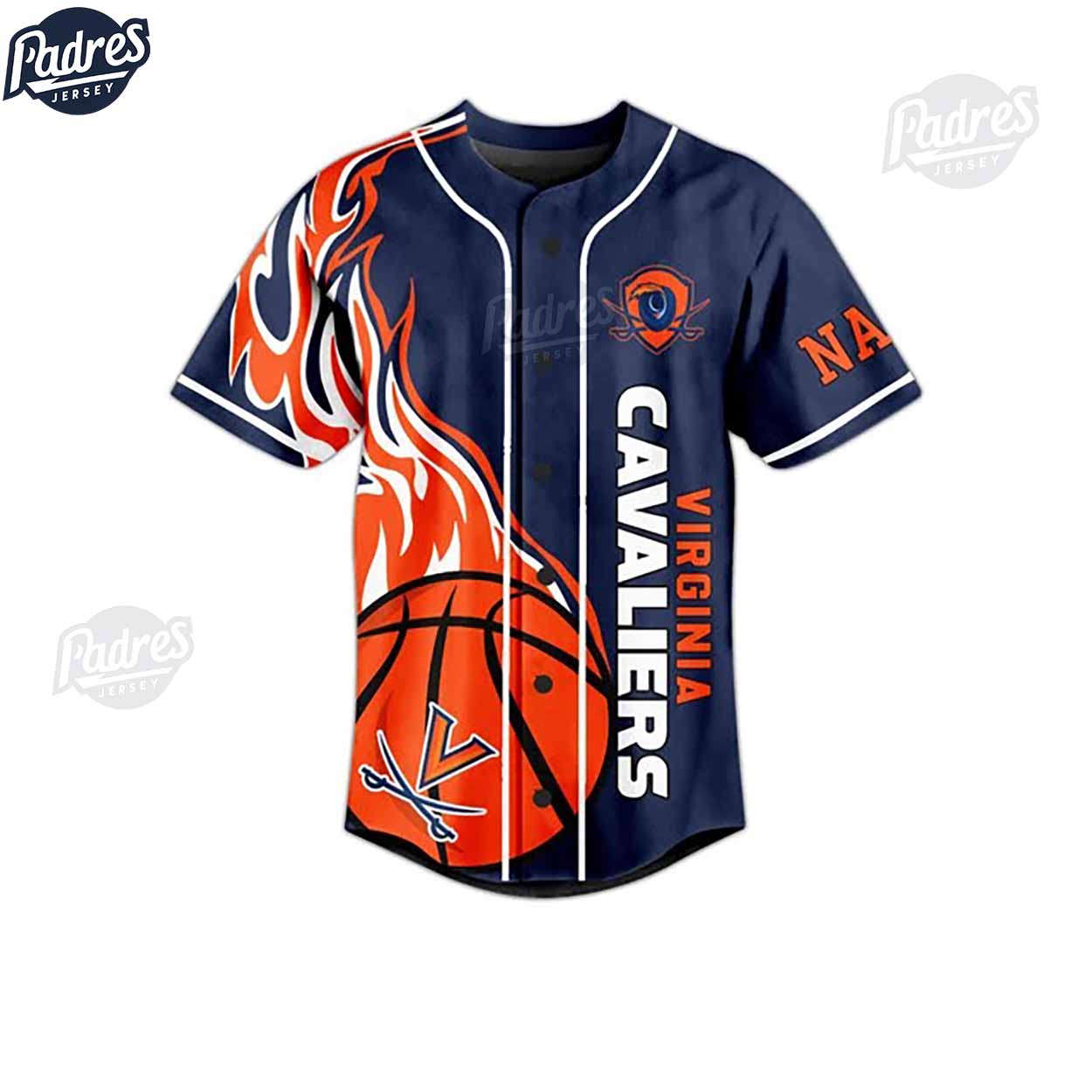 Virginia Cavaliers Basketball Hoos Rising Custom Baseball Jersey - Padres Jersey Oasis: Elevate Your Baseball... (Image 3)