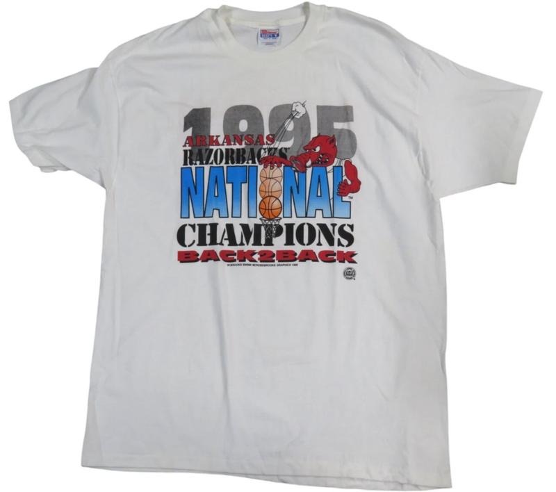 Vtg Arkansas Razorbacks 1995 National Unisex T-shirt Sweatshirt Hoodie 48