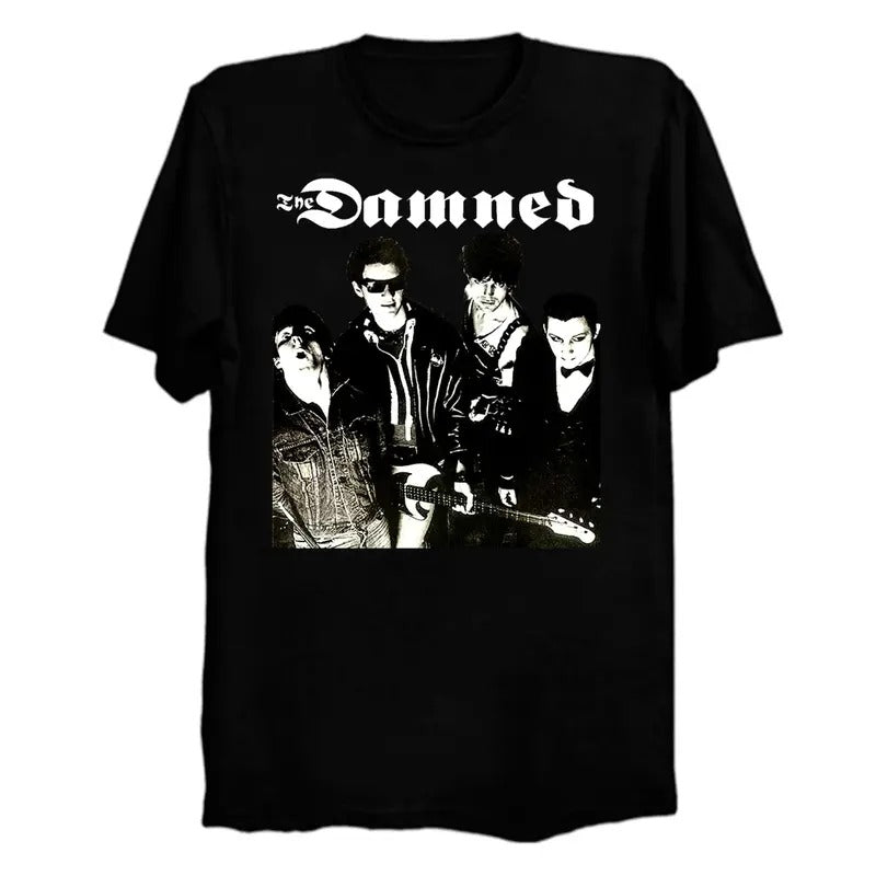 Vtg The Damned Band Live In Concert Cotton Black All Size Tee Shirt