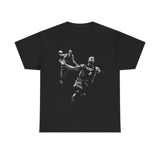 WADE TO BRON SHIRT - Black and White 100% Cotton Basketball Hall of Fame Iconic Tee Shirt Streetwear Y2K Mens Fashion Casual Classic