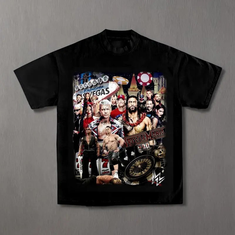 WRESTLEMANIA 41 TEE, WWE Fans Shirt, Wrestling Tee, Unisex Graphic For WWE Fans Clothing, WWE Tee, Menswear Cotton Style Top Sweatshirts Comfort Crewneck