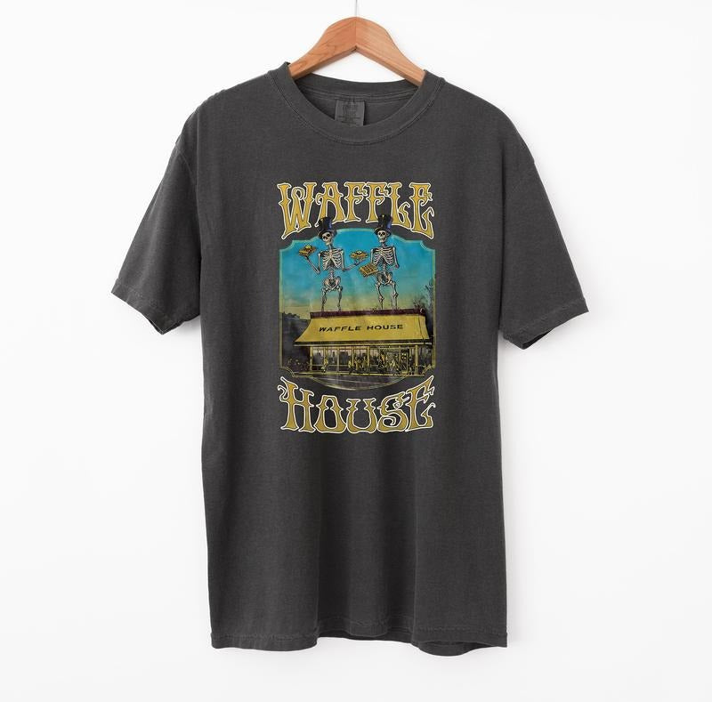 Waffle House Skeleton Shirt, Meme Comfort Colors T-Shirt Hoodie, Sweatshirt | WearSparks.com