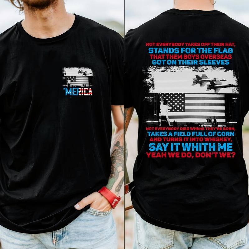 Wallen 4th of July Shirt 2 sides, Country Music, Gift to BFF Casual Streetwear Styles Summer Trendy