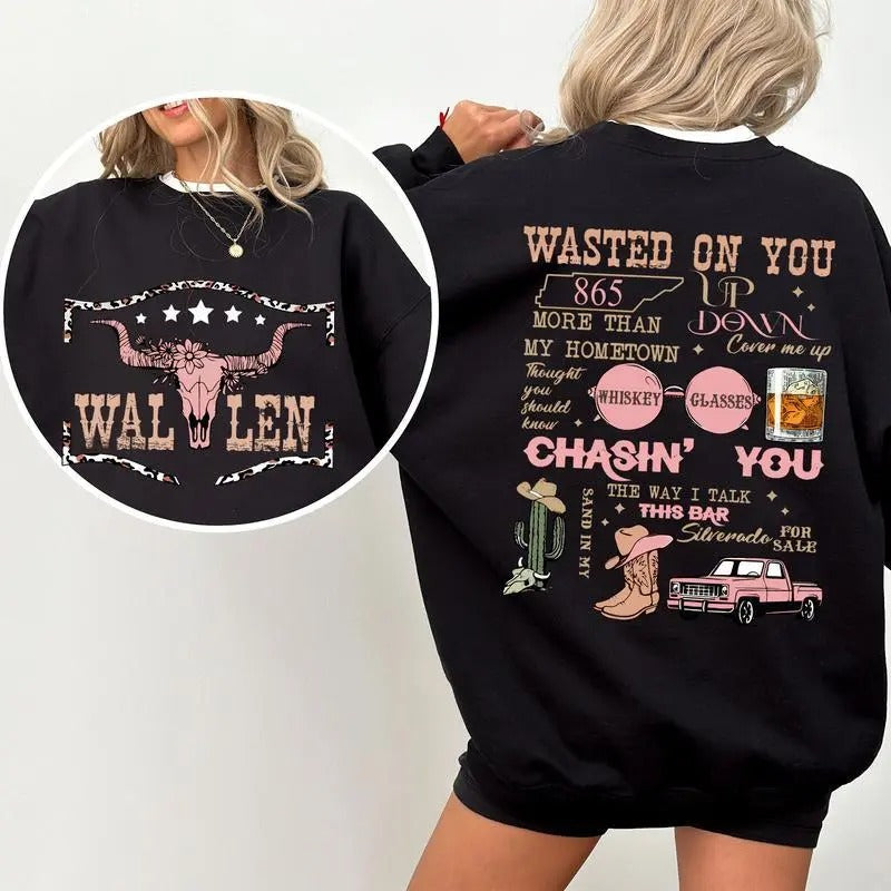 Wallen Sweatshirt, Bullhead Graphic Sweater, Morgan Shirt, Trendy Casual Apparel, Unisex Pullover, Soft Cotton Hoodie, Cool Country Style Clothing