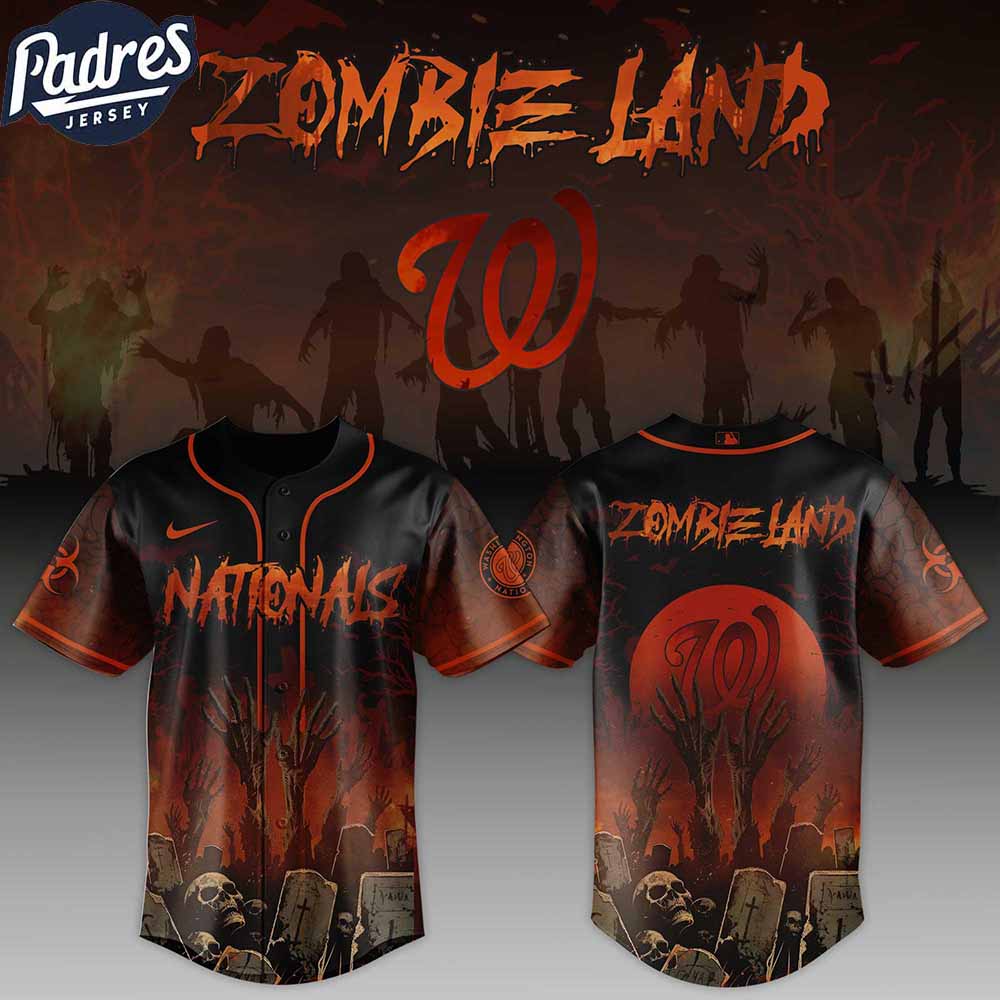 Washington Nationals MLB X Zombie Land Custom Baseball Jersey - Padres Jersey Oasis: Elevate Your Baseball Style Game