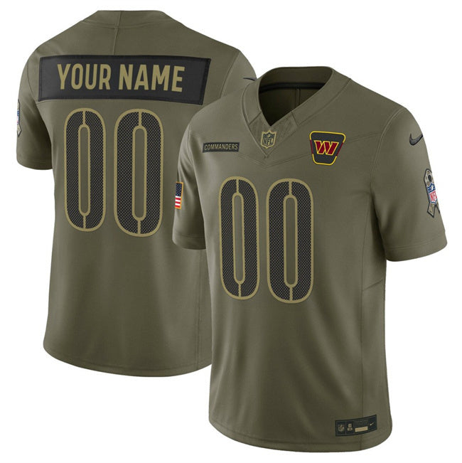 Washington Commanders Active Player Custom Olive 2025 F.U.S.E. Salute to Service