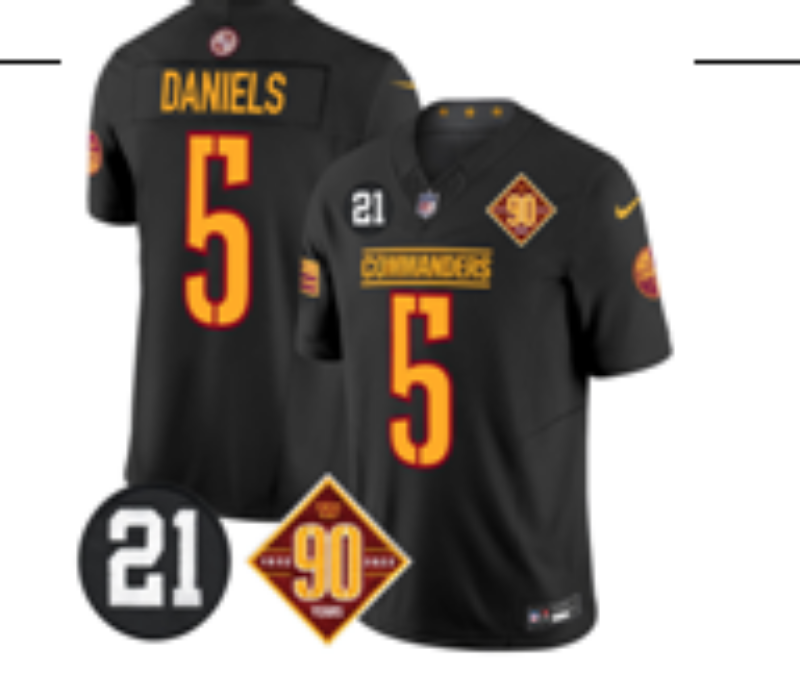 Washington Commanders #5 Jayden Daniels Redskins V3 Style 2