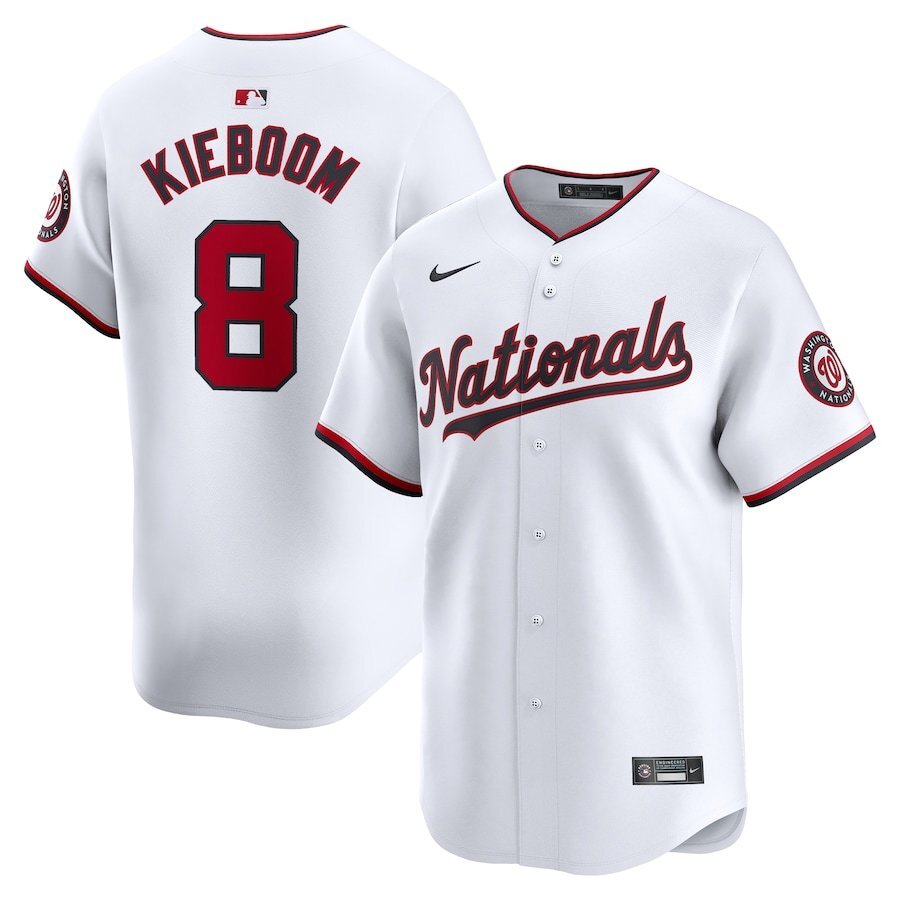 Washington Nationals #8 Carter Kieboom Home Limited Player Jersey - White Style 1