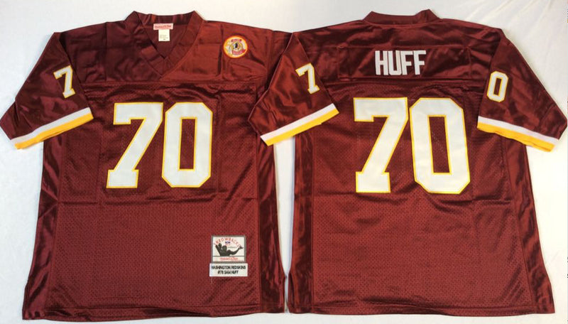 Washington Redskins #70 Sam Huff Red Throwback