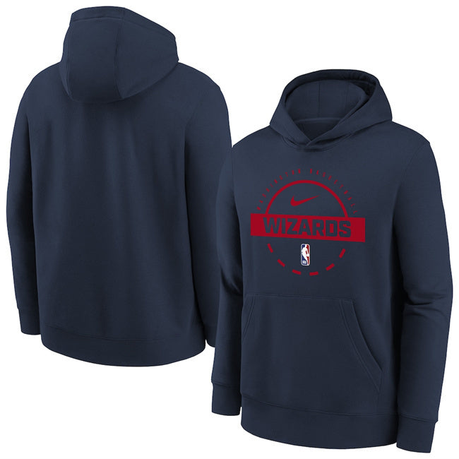 Washington Wizards Navy 2025 26 Practice Club Pullover Hoodie2