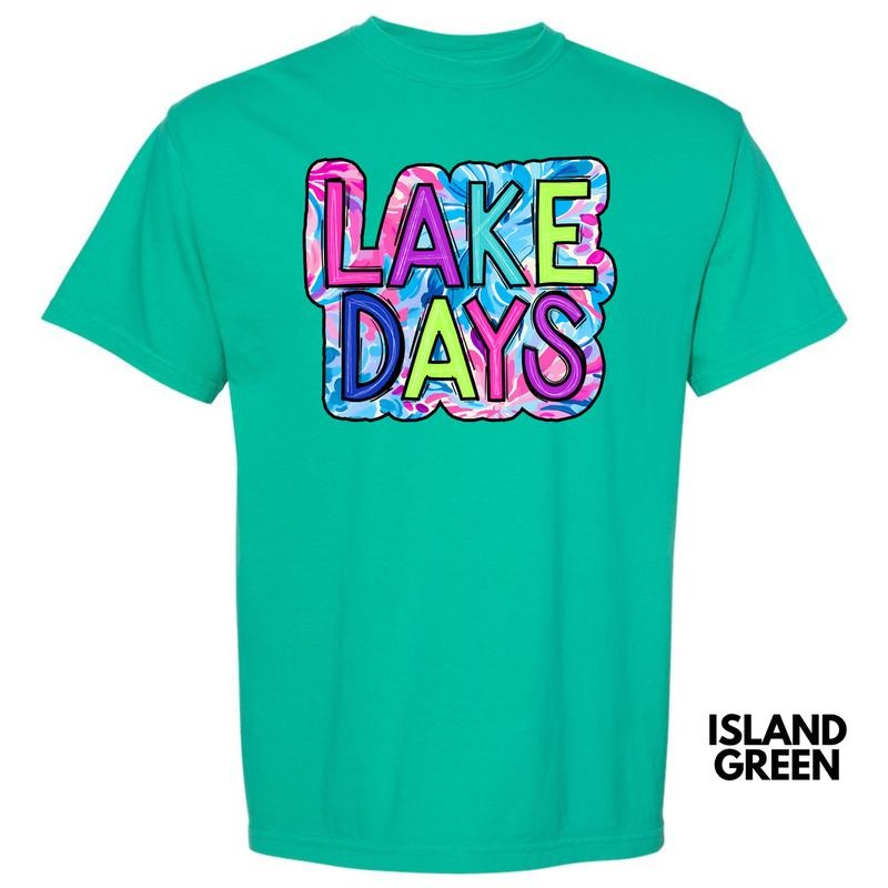 Watercolor Lake Days Comfort Colors T-Shirt 'NLB' Hoodie, Sweatshirt | WearSparks.com