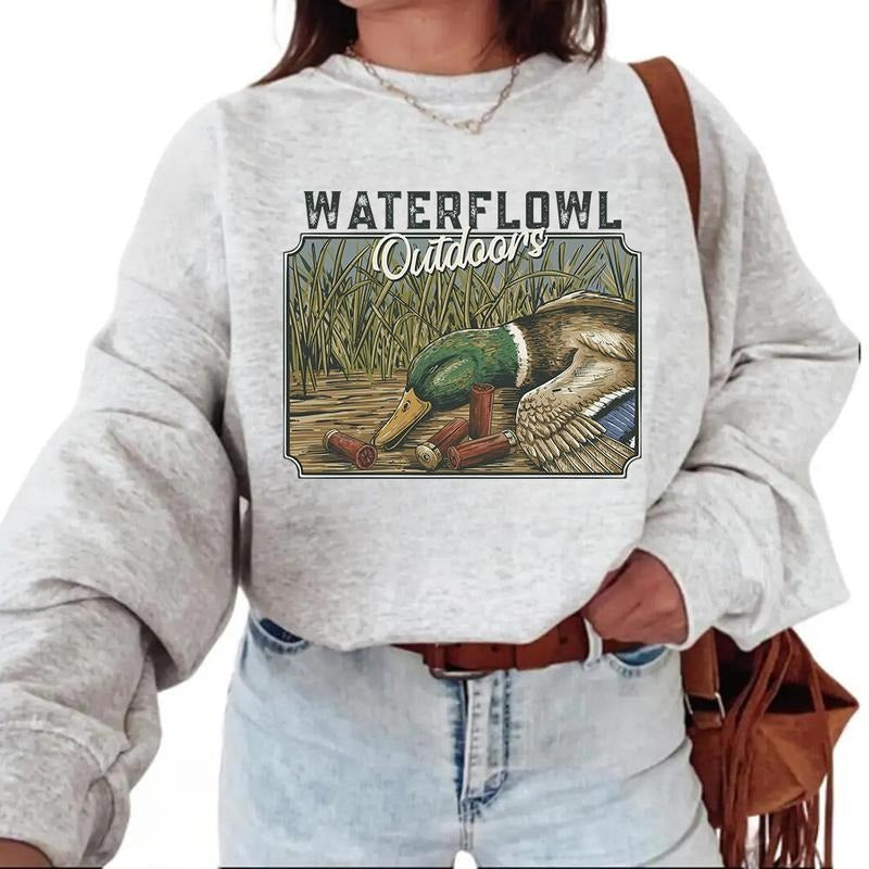 Waterflowl Outdoors Mallard Duck Hunting Sweatshirt Hello Hunting Season Hoodie, T-shirt, Deer Duck Dog Nature Animal Lover Cotton Unisex Womenswear Day