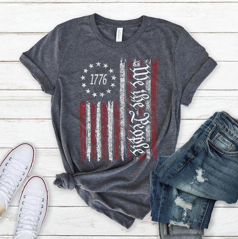 We The People Shirt, Patriotic Shirts For Women Man, Vintage USA Flag Shirt, 1776 Flag T-Shirt, History T-shirt, sweater and Hoodie