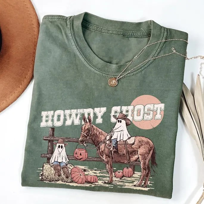 Western Halloween Shirt,Halloween Cowboy Ghost Shirt,Country Western Fall Shirt,Howdy Ghost Shirt,Cute Spooky Shirt,Fall Tee