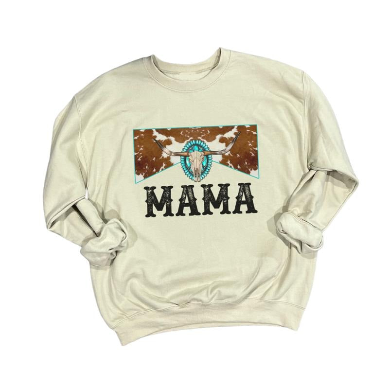 Western Mama Crewneck T-Shirt Clothing Cotton cute shirts