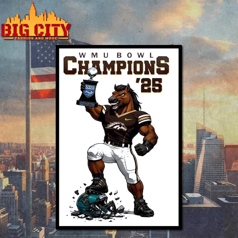 Western Michigan Broncos Myrtle Beach Bowl Champions 2025 football mascot Shirt
