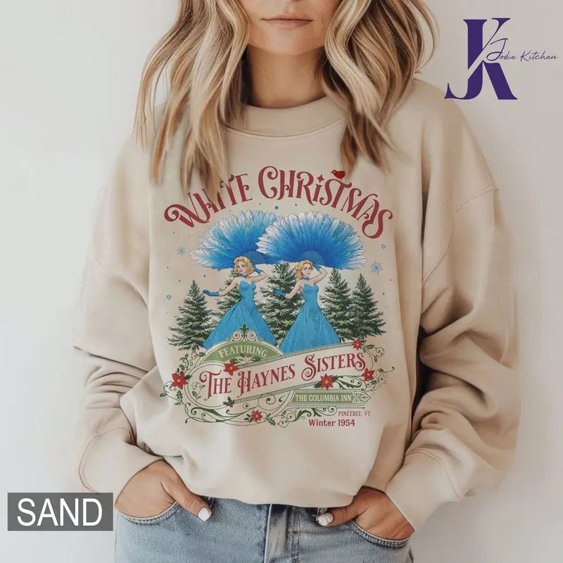 White Christmas Movie 1954 Sweatshirt, White Christmas Movie Shirt, The Haynes Sisters Shirt, Christmas Giftsstyle{n002}2