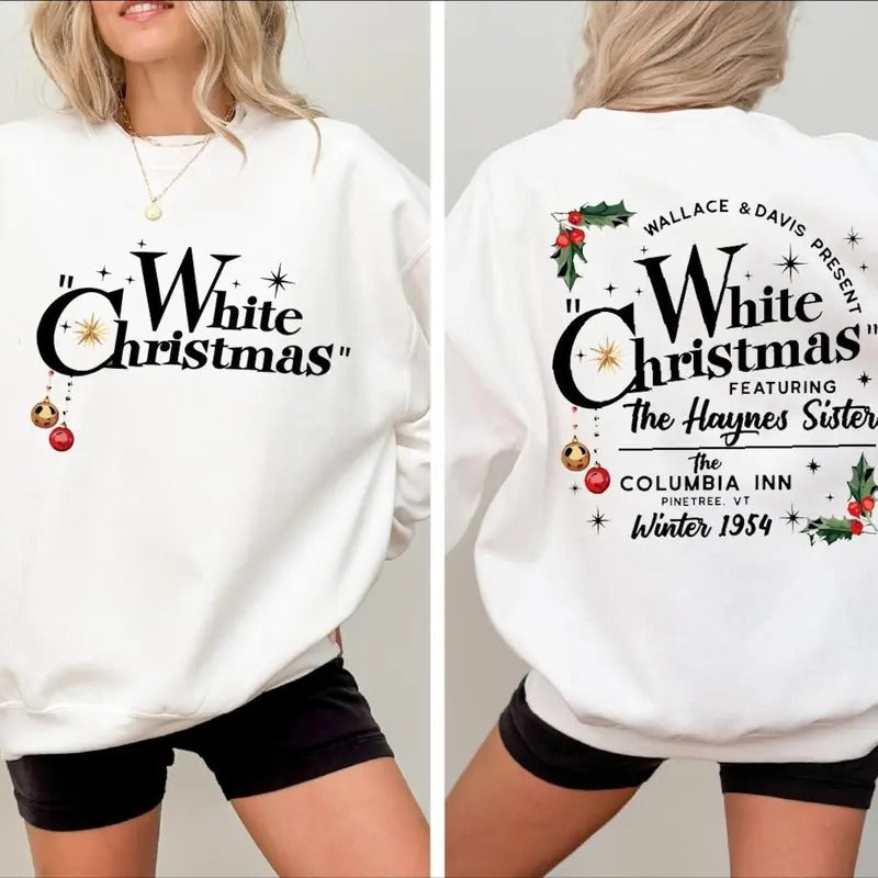 White Christmas Movie 2 Sides Sweater, Wallace and Davis Shirt, Haynes Sisters Crewneck, Christmas White Movie 1954 Hoodie, Xmas Movie Gift